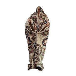 Vintage Boho 70s Patchwork Wearable Sleeping Bag Snuggie Zipper Snaps Camping